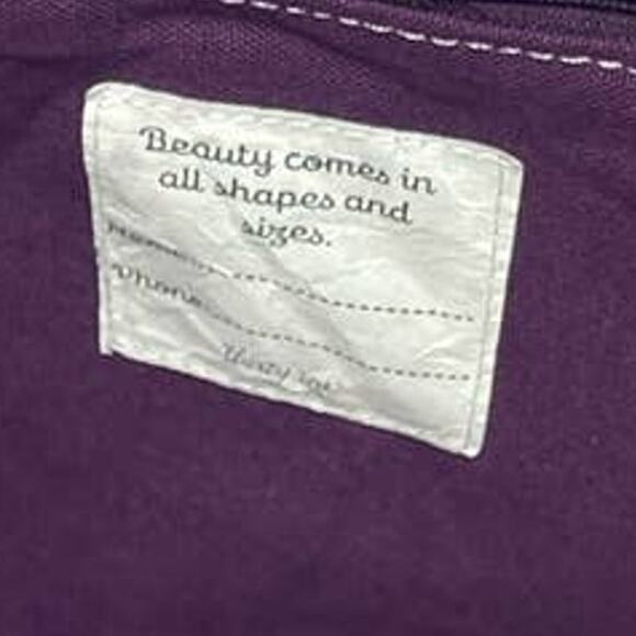 Thirty One Purple Plaid Retro Metro Canvas Handbag Adjustable Strap Tote Bag - Picture 6 of 7